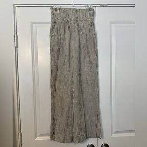 Split leg linen pants